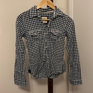 Hollister gingham classic button up